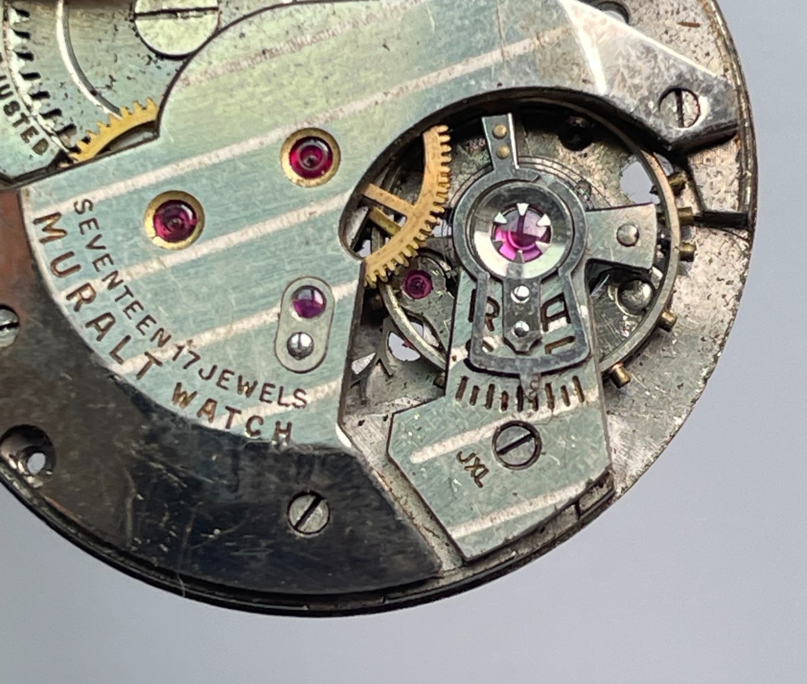 MURALTA Watch Movement AS 1287 1294 17 Jewels Swiss Parts Repair Vintage