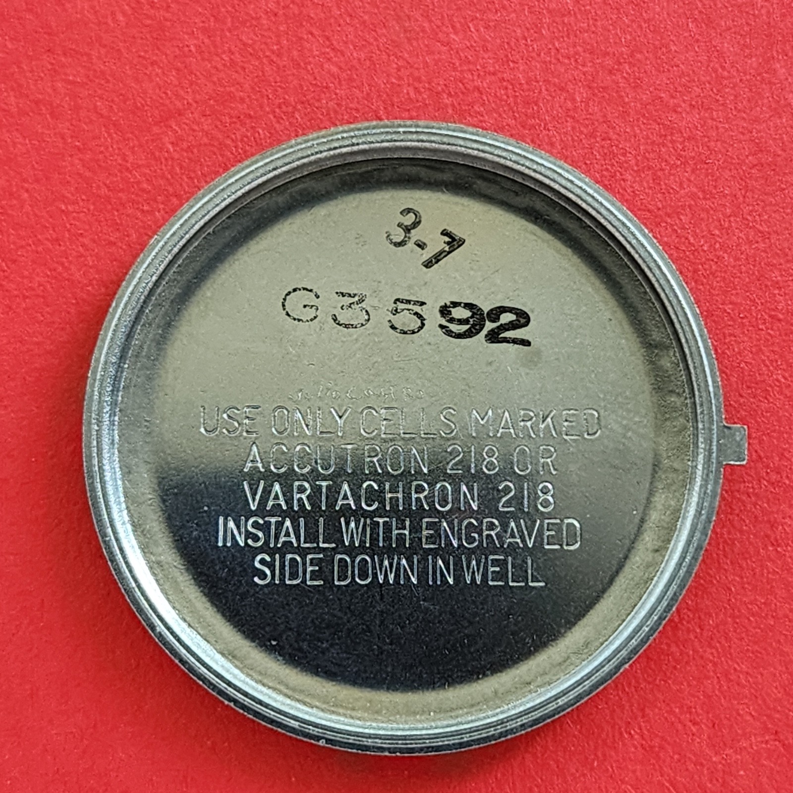 Bulova Accurtron 218 Watch Caseback N7 Dating to 1977 Stamped G3592 Case Back