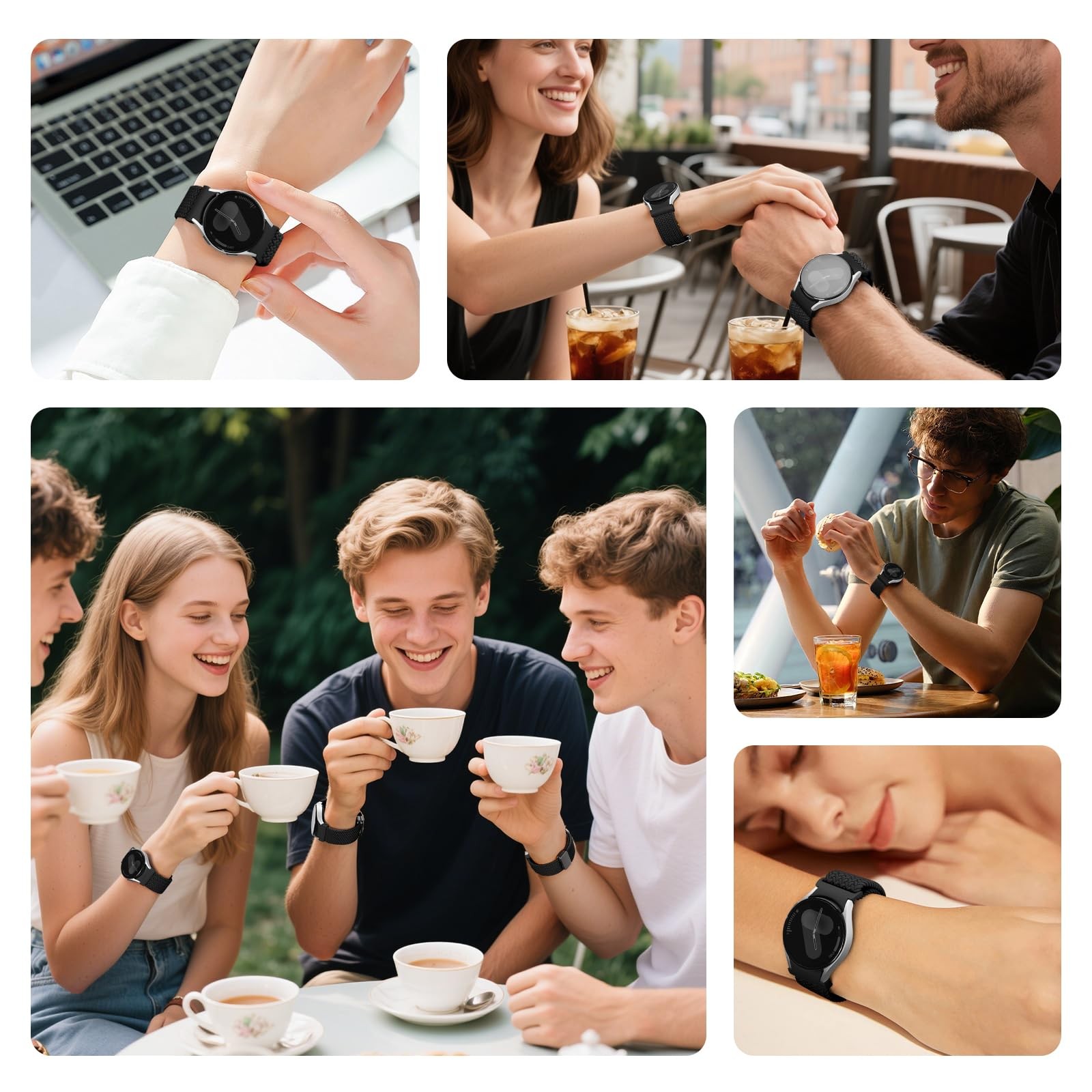 One Click Fabric Bands for Samsung Galaxy Watch 7 6 4 5 FE Band 40mm 44mm Flex!