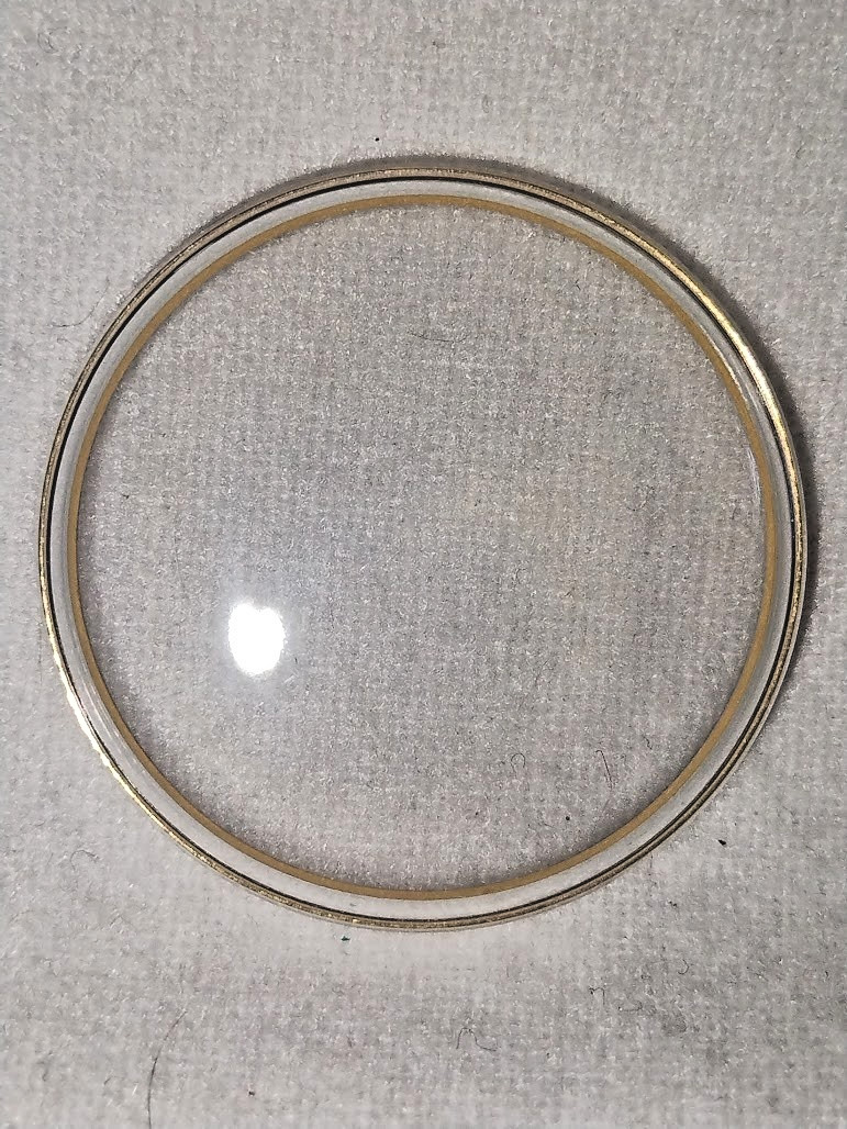 Round Watch Crystal x 1 G-S EVR-TITE Waterproof YLW/GLD color Tension Ring