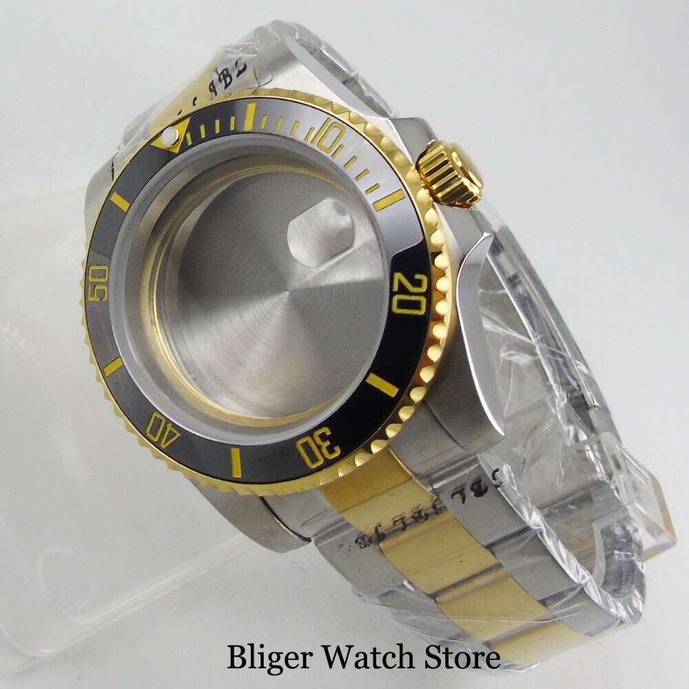 40mm Two Tone Gold Watch Case fit NH35A NH36A NH34A ETA 2824 MIYOTA 8215 PT5000