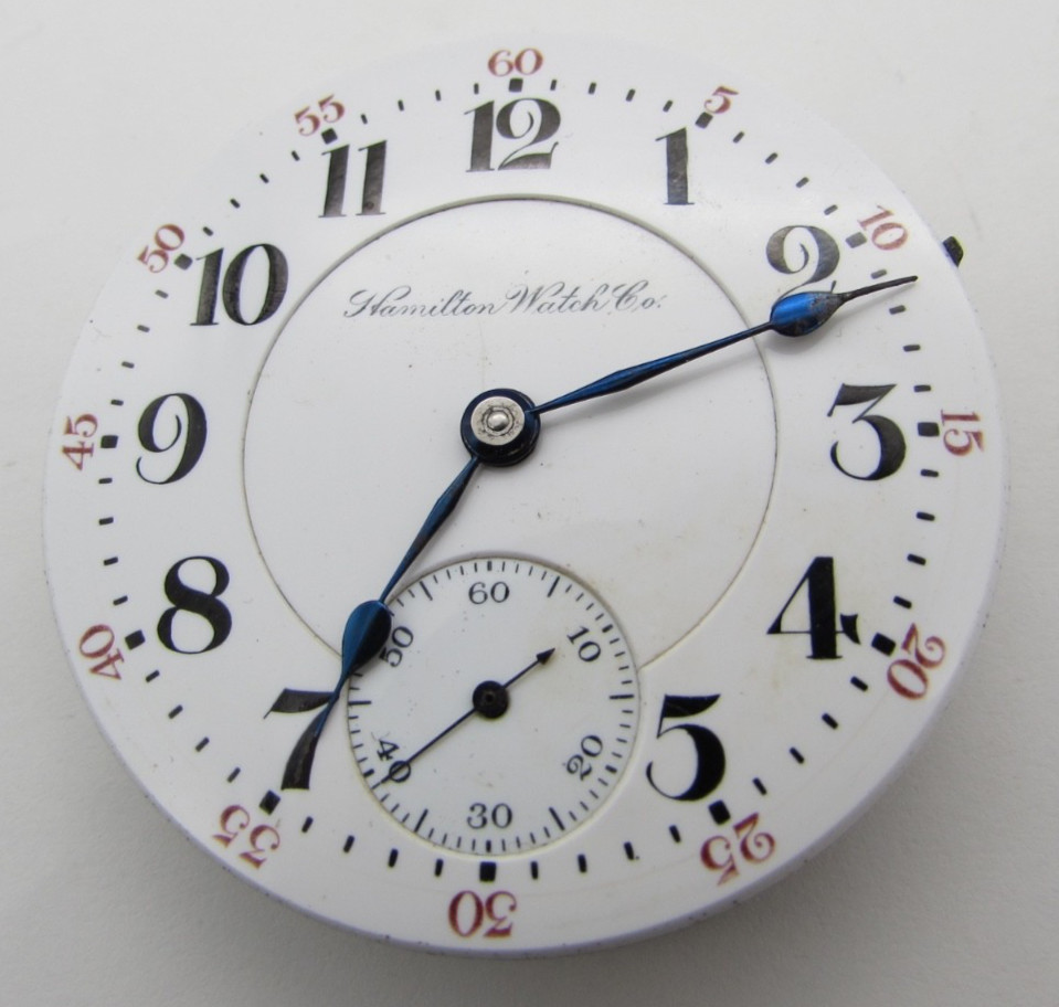 1905 Hamilton Grade 940 Model 1 Railroad Grade 21j Pocket Watch Movement Running