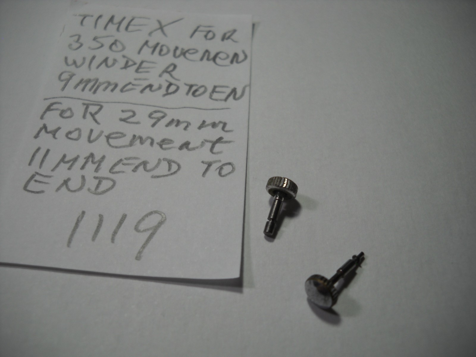 1119L Timex Watch Stem And Crown for movement 350 and other