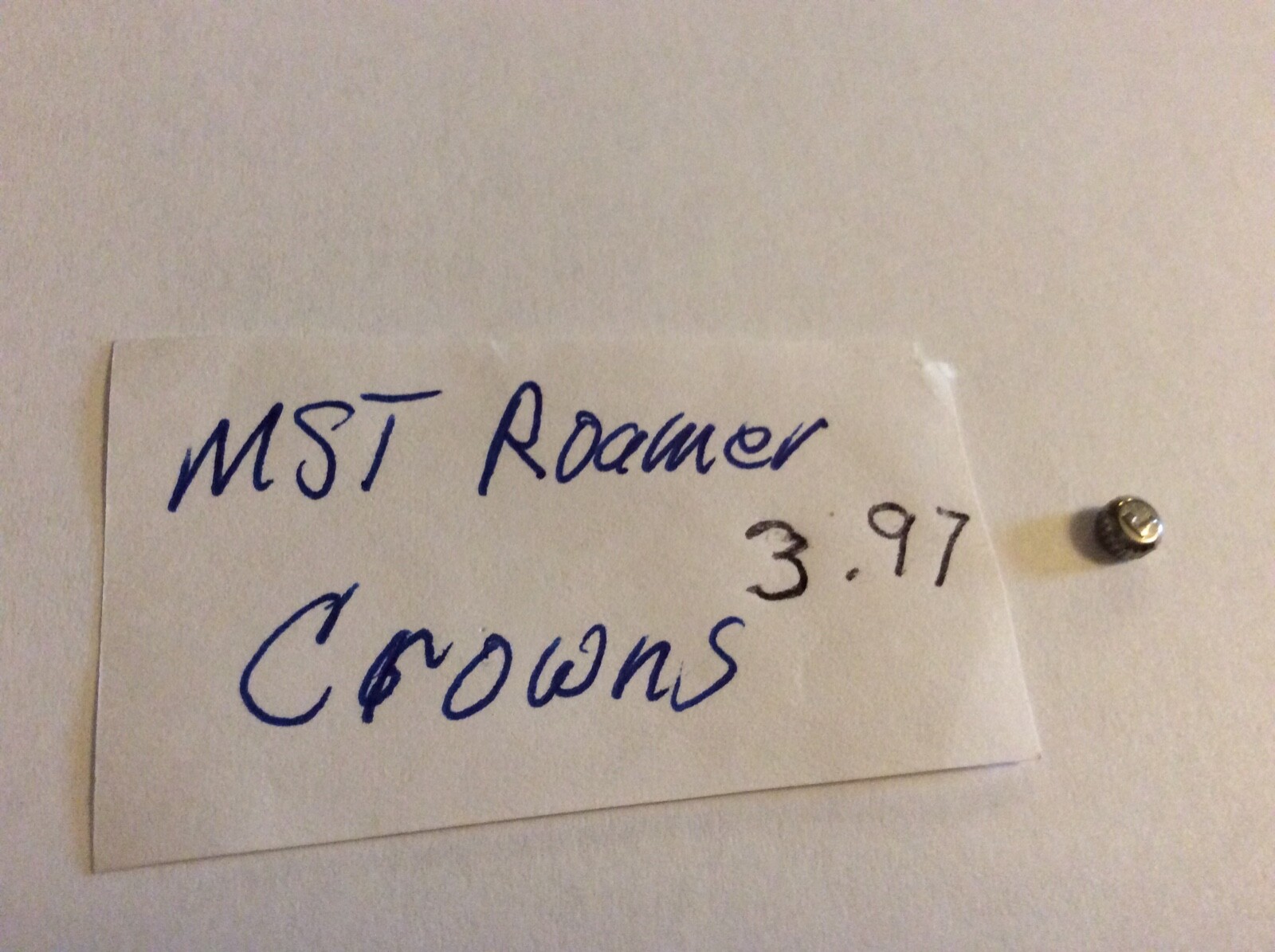 MST Roamer with logo watch crown white waterproof part 3.97mm