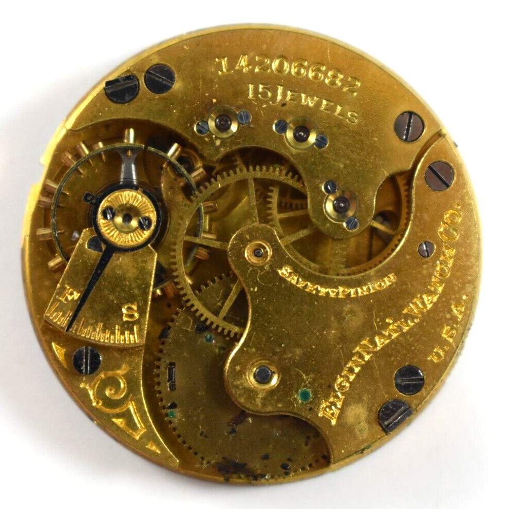 1925 Elgin Grade 325 6s 15J Hunting Pocket Watch Movement lot.t