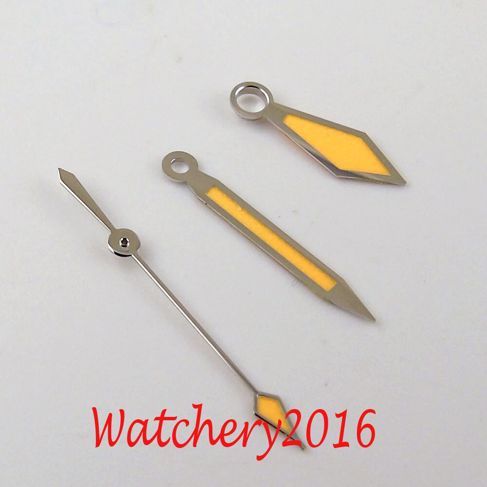 Watch Hands Parts Fit For NH35/NH36 7002 4r15 Movement Orange Lume Watch Pointer