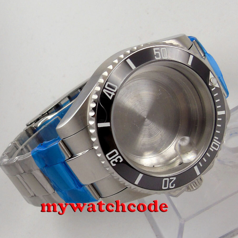 Small 38mm black ceramic bezel sapphire glass Watch Case fit NH35 NH36 movement