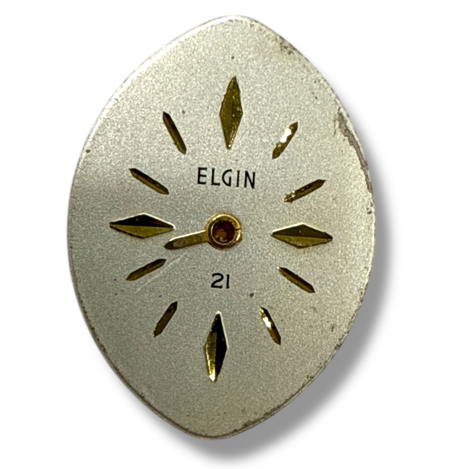 Lady Elgin Watch Dial Diamond Shape 17.0 x 12.4 21J Gold Markers VTG Read!