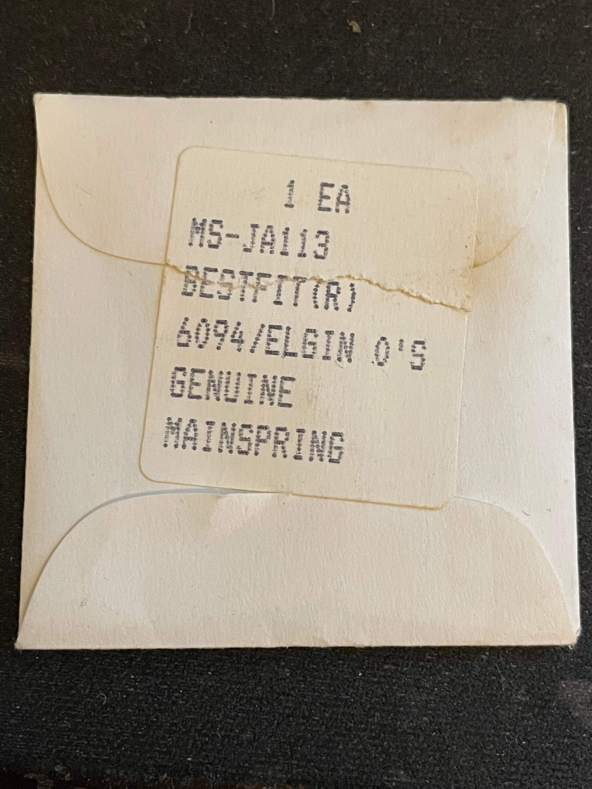 BESTFIT Mainspring JA113 for 0s & 3/0s Elgin Factory No. 6094 – Alloy