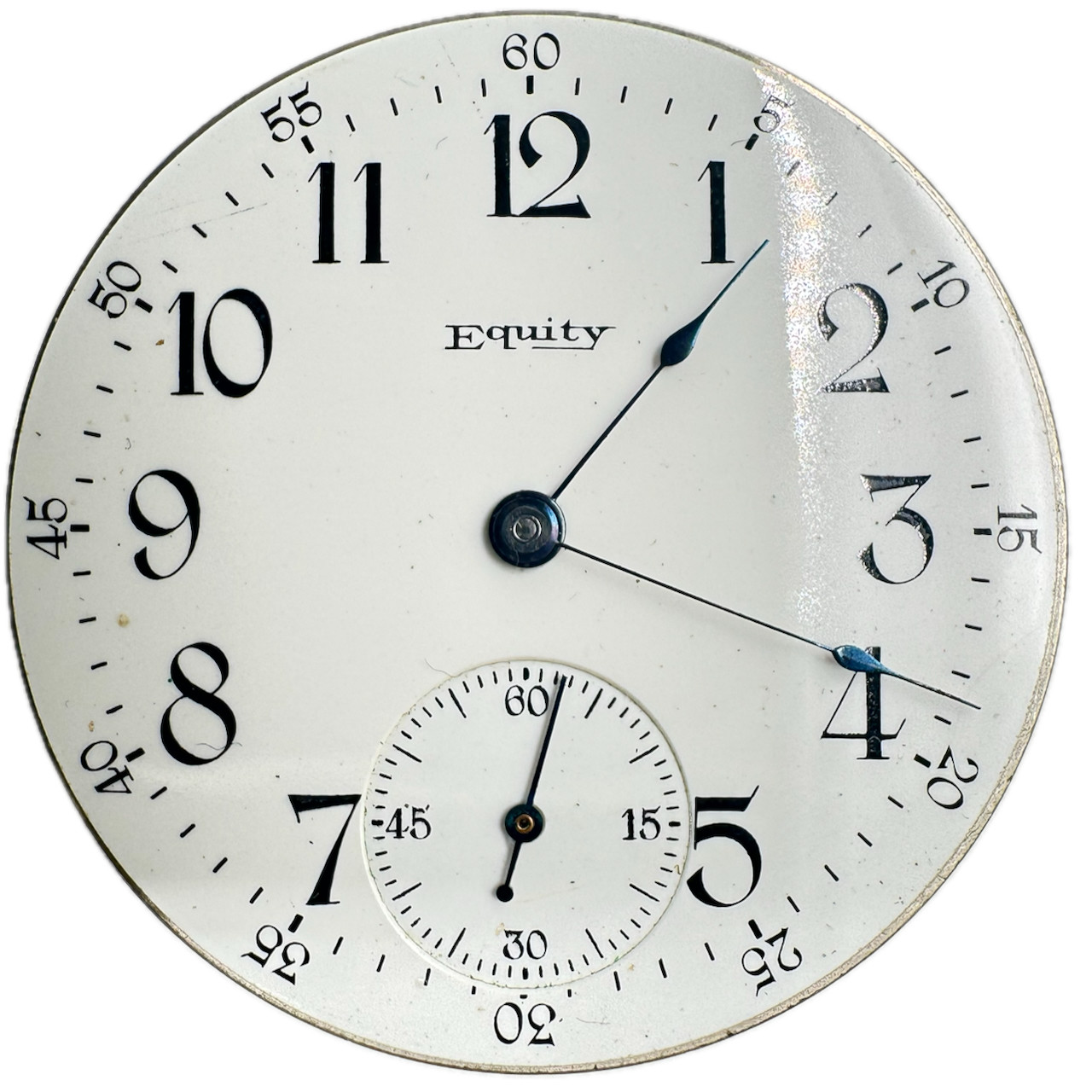 Antique 16s Equity 15 Jewels Mechanical Open Face Pocket Watch Movement USA Runs