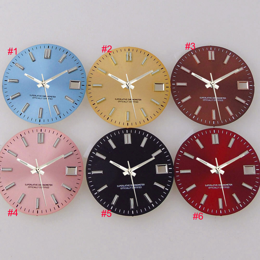 28.5mm Sterile Blue Brown Black Red Sunburst Watch Dial Fit Japan NH35A NH36A