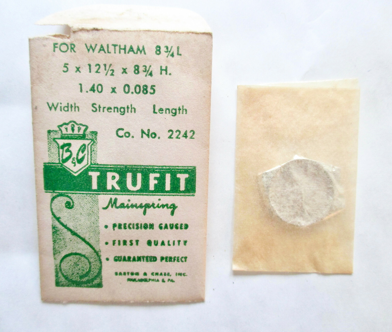 Barton & Chass Trufit Bucle Espiral Para Waltham 8 3/4L (Resorte De Cilindro)