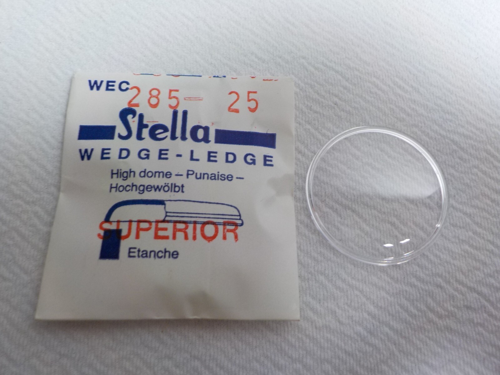 STELLA ROUND WATCH CRYSTAL WATCHMAKER REPLACEMENT PART 285 25 WEC #185