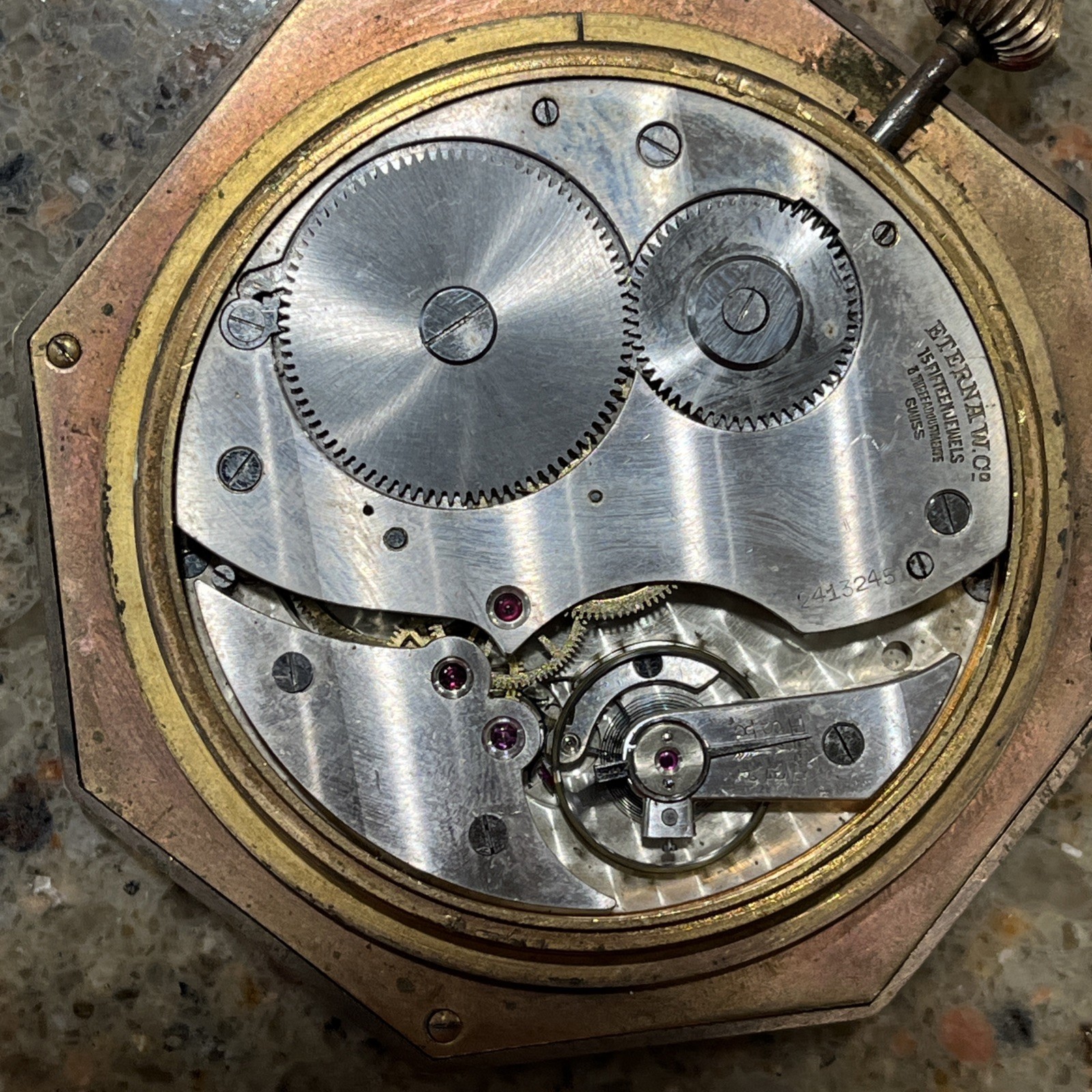 Vintage 1934 Eterna Swiss 8-day 15 Jewel 3 Adjustment Art Deco Clock