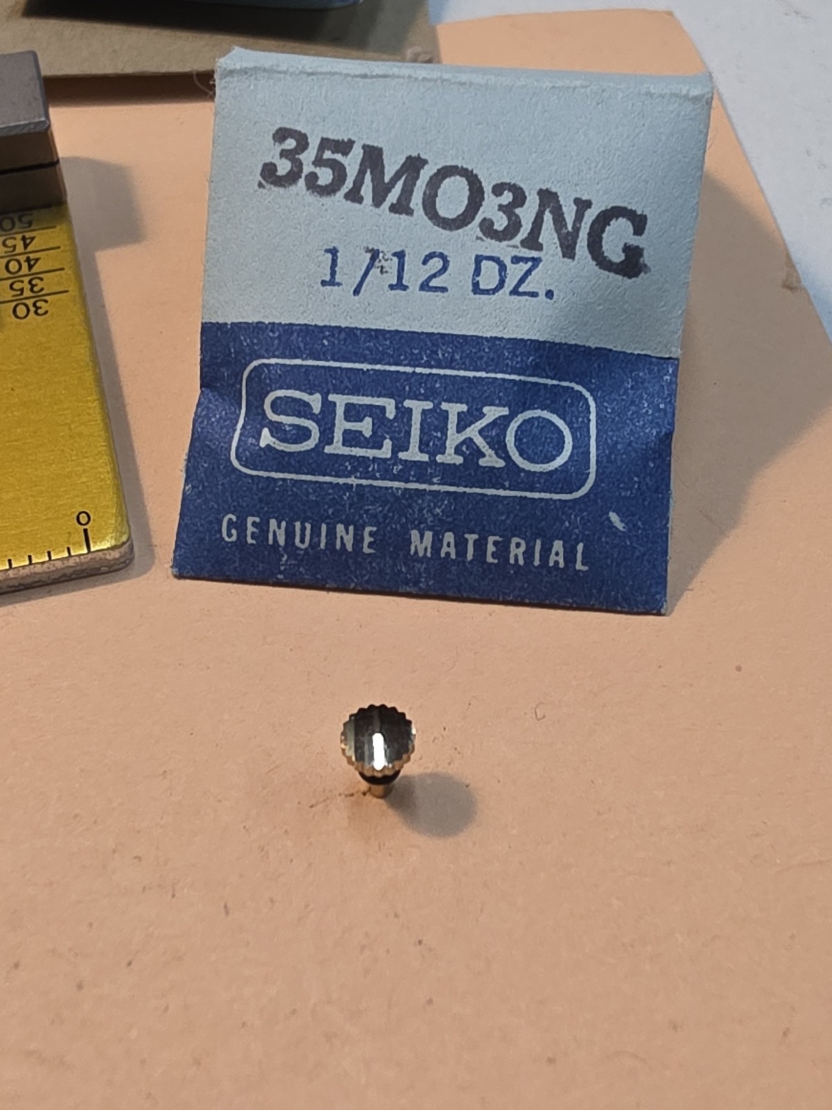 NOS Seiko 3.44 Yellow Crown PN 35M03NG For Cases As Shown