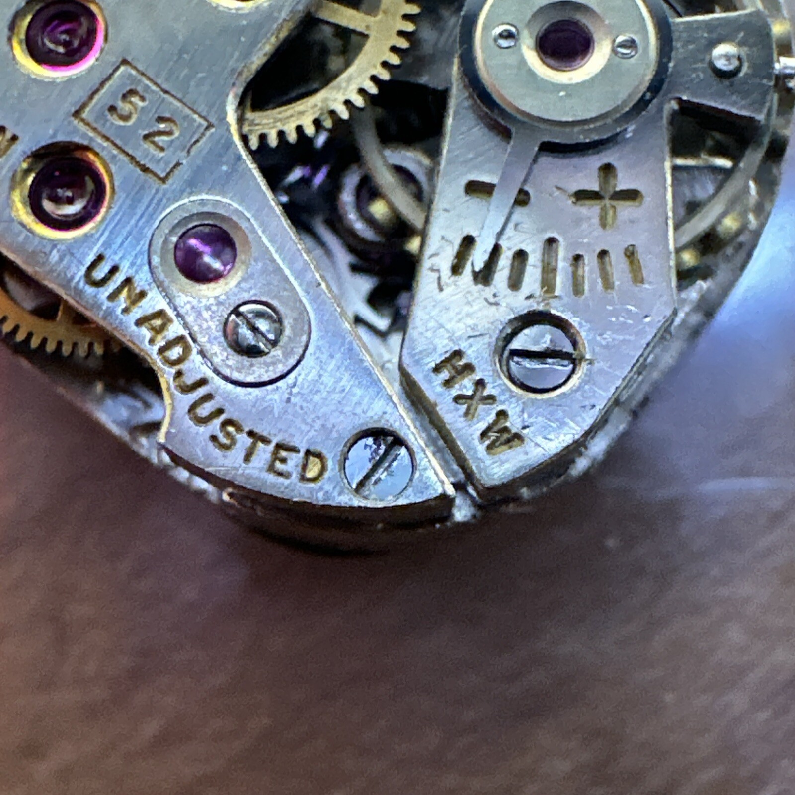 Helbros Watch Dial W/Movment 17J Grade 52 As Is H97
