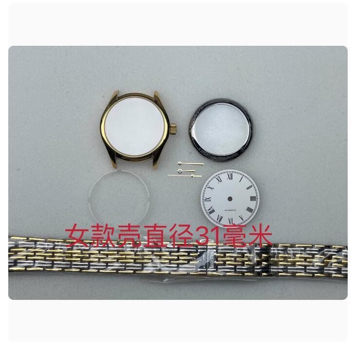 Watch Accessory Sapphire Glass Watch Case Set 31mm for 2824 2130 Movement