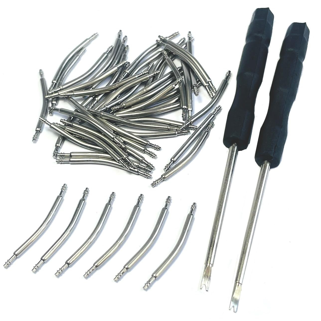 50pcs Watch Curved Spring Bars 20mm Watch Band Pins Replacement Kit 20mm X 1.8mm