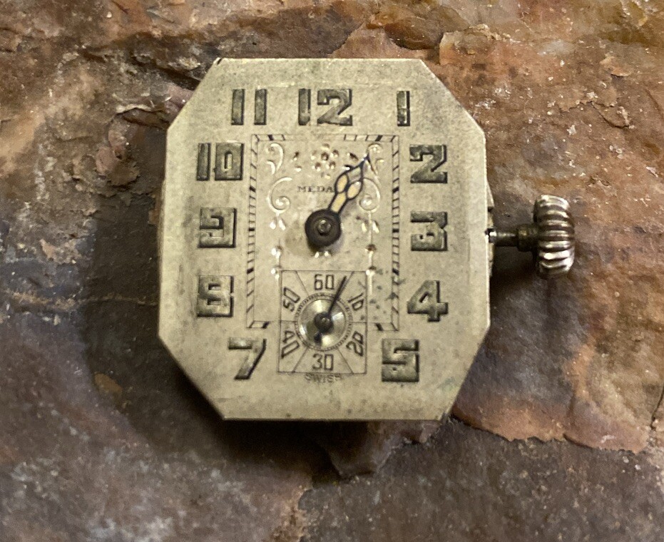 Vintage Meyer Studeli 6J 2 Adj. Movement Wrist Watch Parts Repair Nickel Case