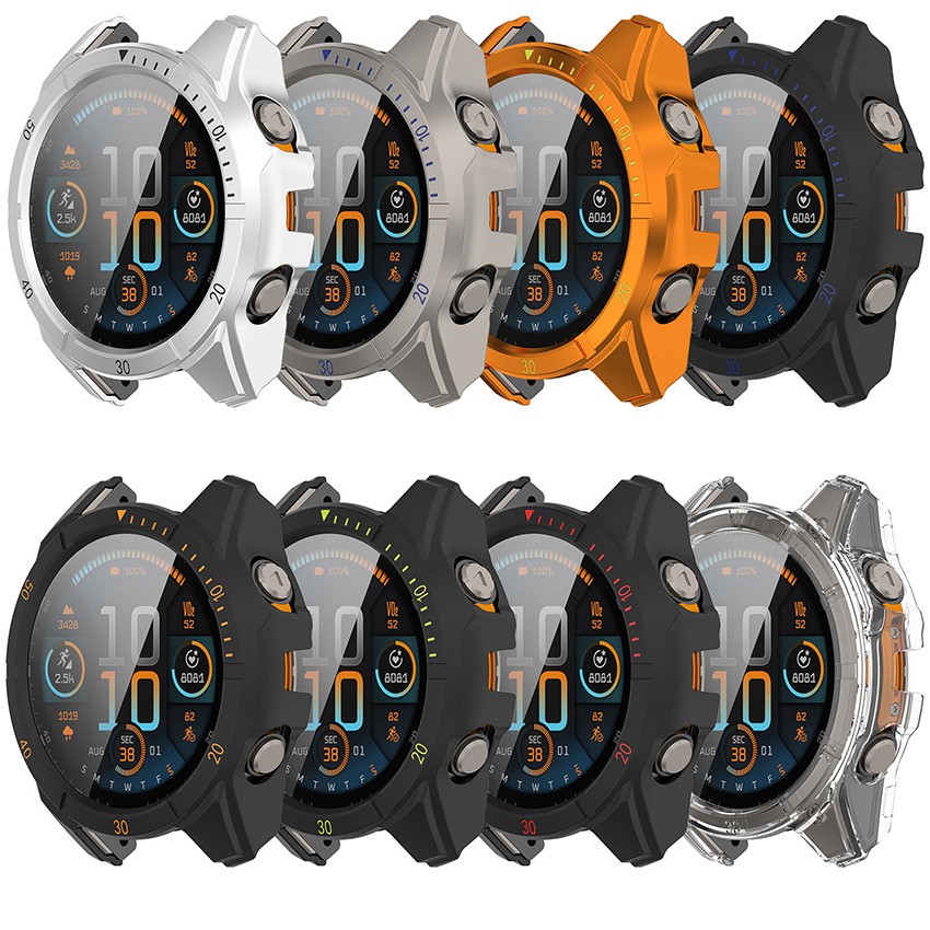 Watch Case Cover Tempered Screen Protector For Garmin Fenix 8 Solar Smart Watch