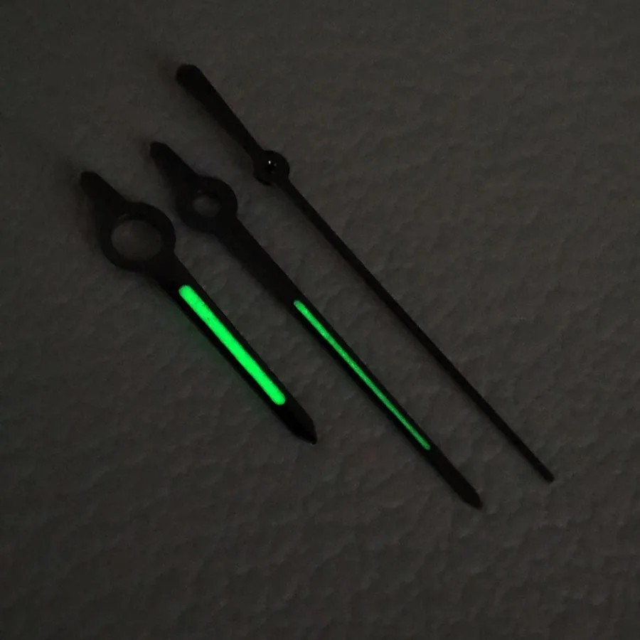 NH35 Watch Hands Gun Black Green Luminous For NH34 NH36 NH38 4R 7S Movement