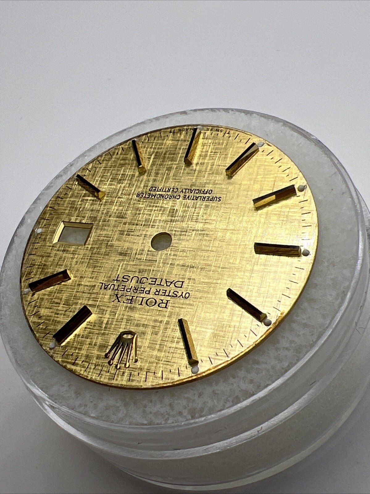 Authentic 28mm Rolex Datejust Champagne Linen Dial Yellow Indices 16013 16233