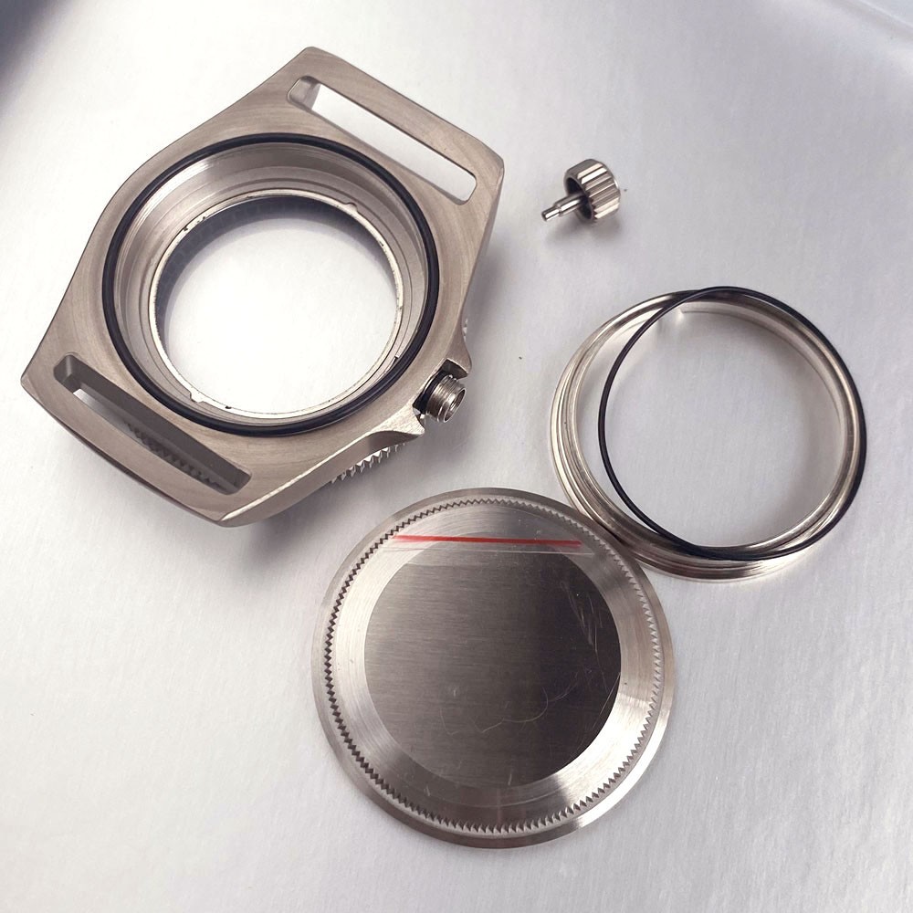 Prevent Allergy Sapphire Glass 42MM Titanium Watch Case fit NH35A NH36A Watch