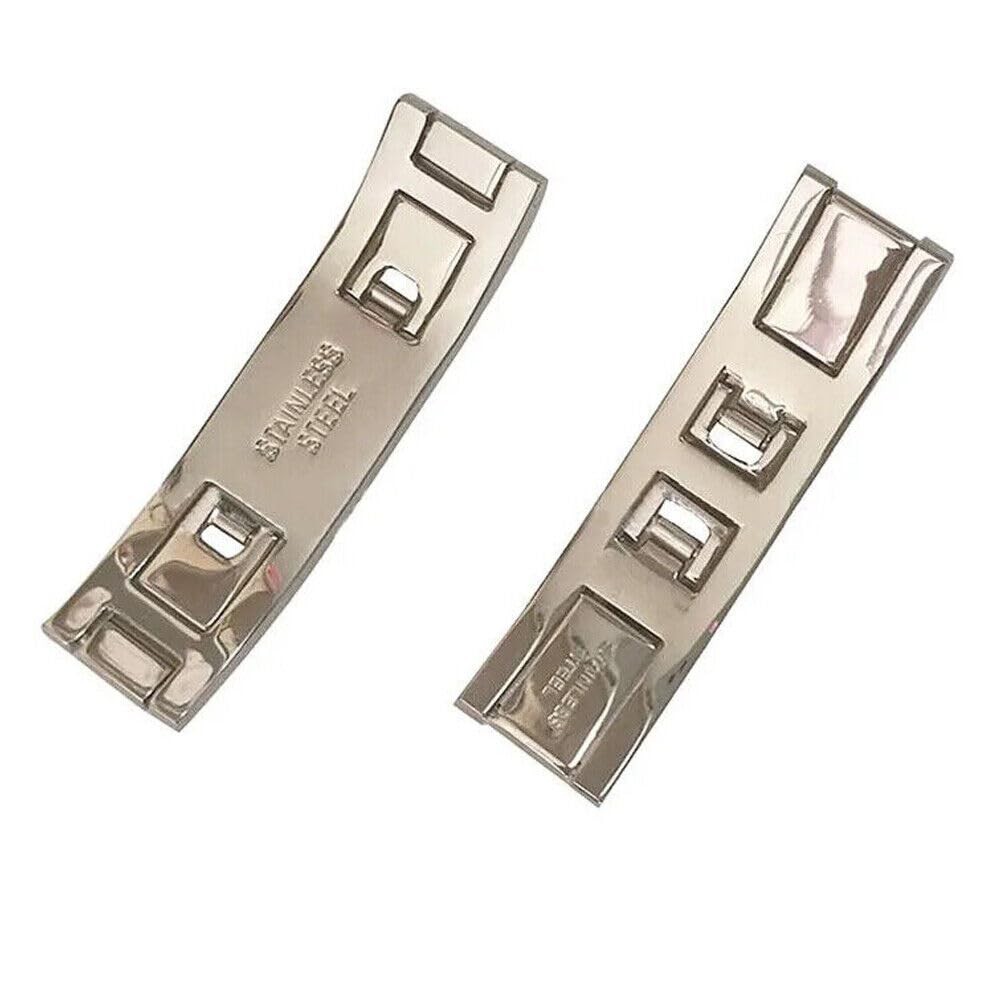 2 Pieces Stainless Steel Watch Buckle 5mm Double Pull Folding Butterfly Clasp Wa