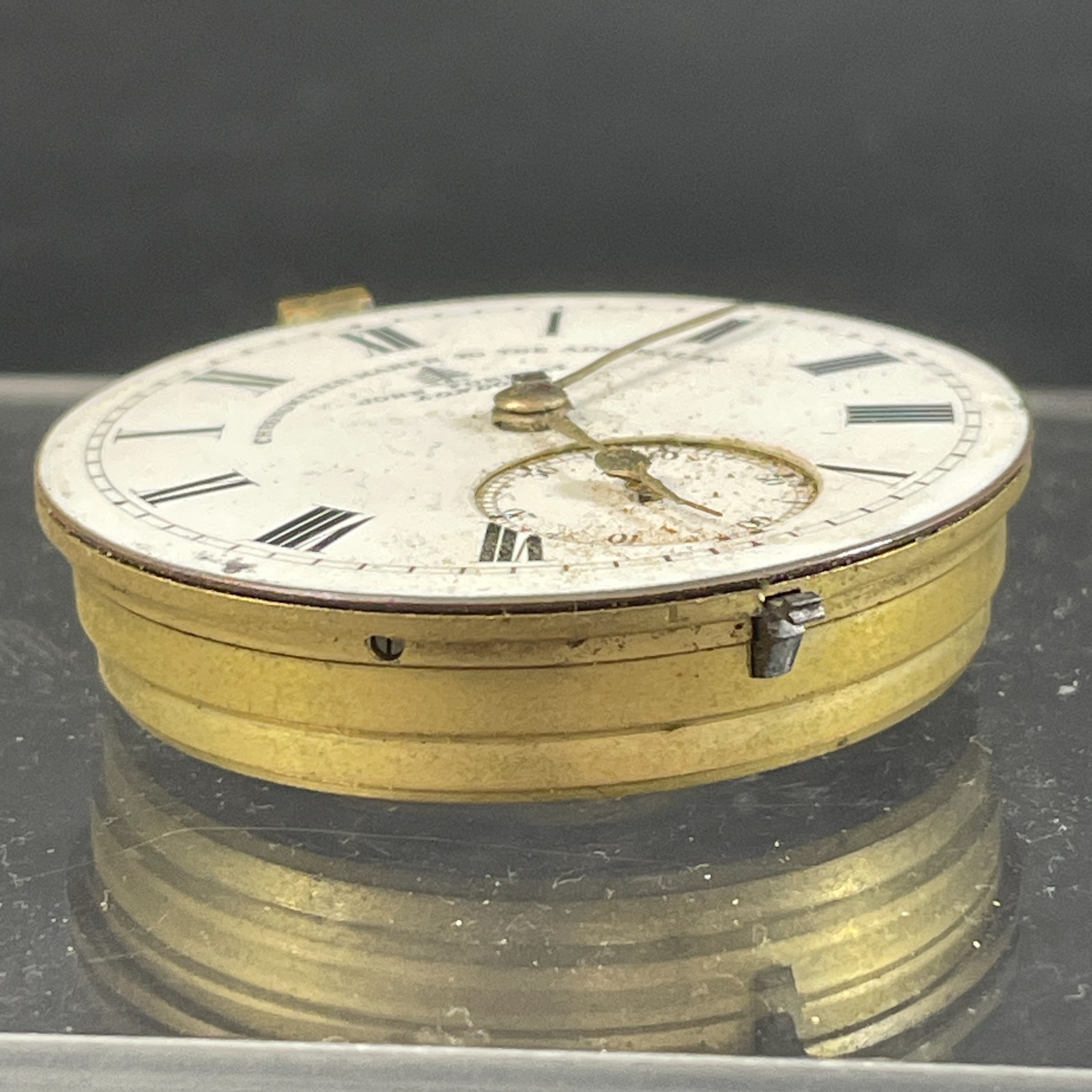 Pocket Watch Movement & Face Roman Dial JOHN FORREST Parts Repair or Practice