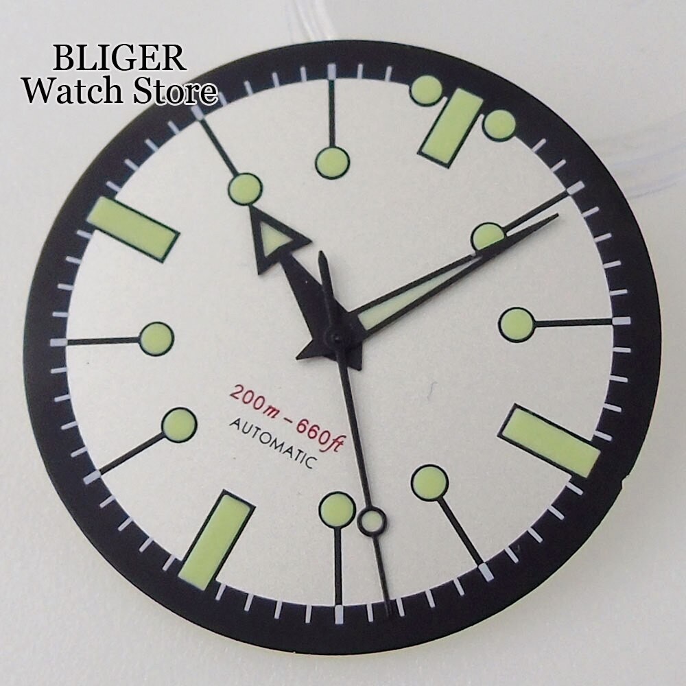 31mm Watch Dial Green Lume Luminous for NH35 NH36 ETA2824 PT5000 ST2130 Movement