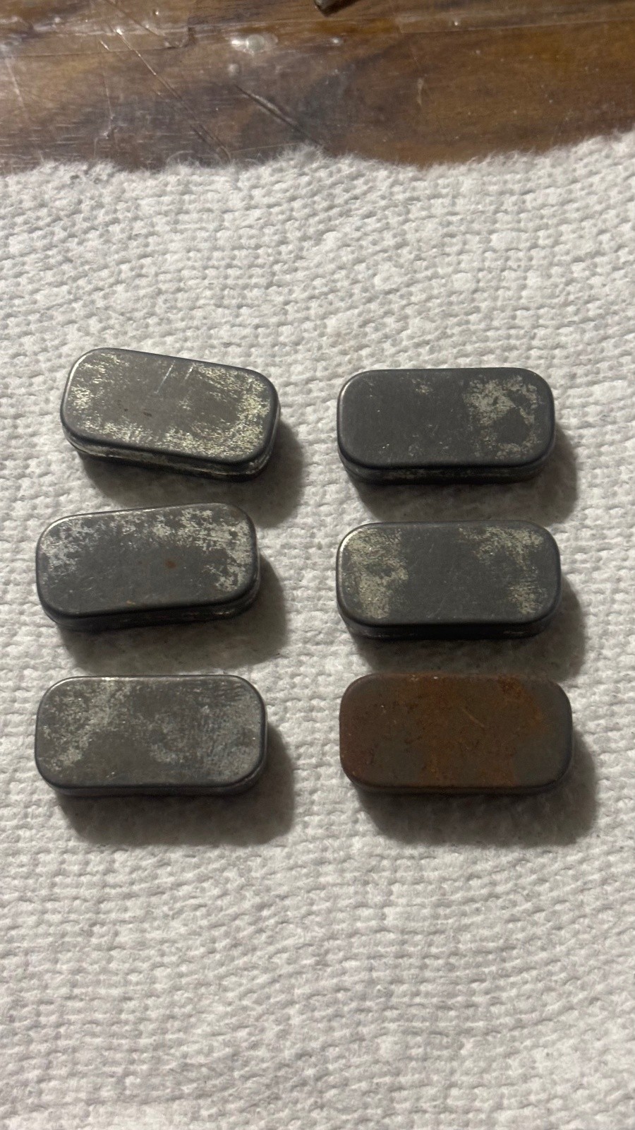 Lot of 6 BESTFIT Rectangular Watch Part Tins Vintage Hardware