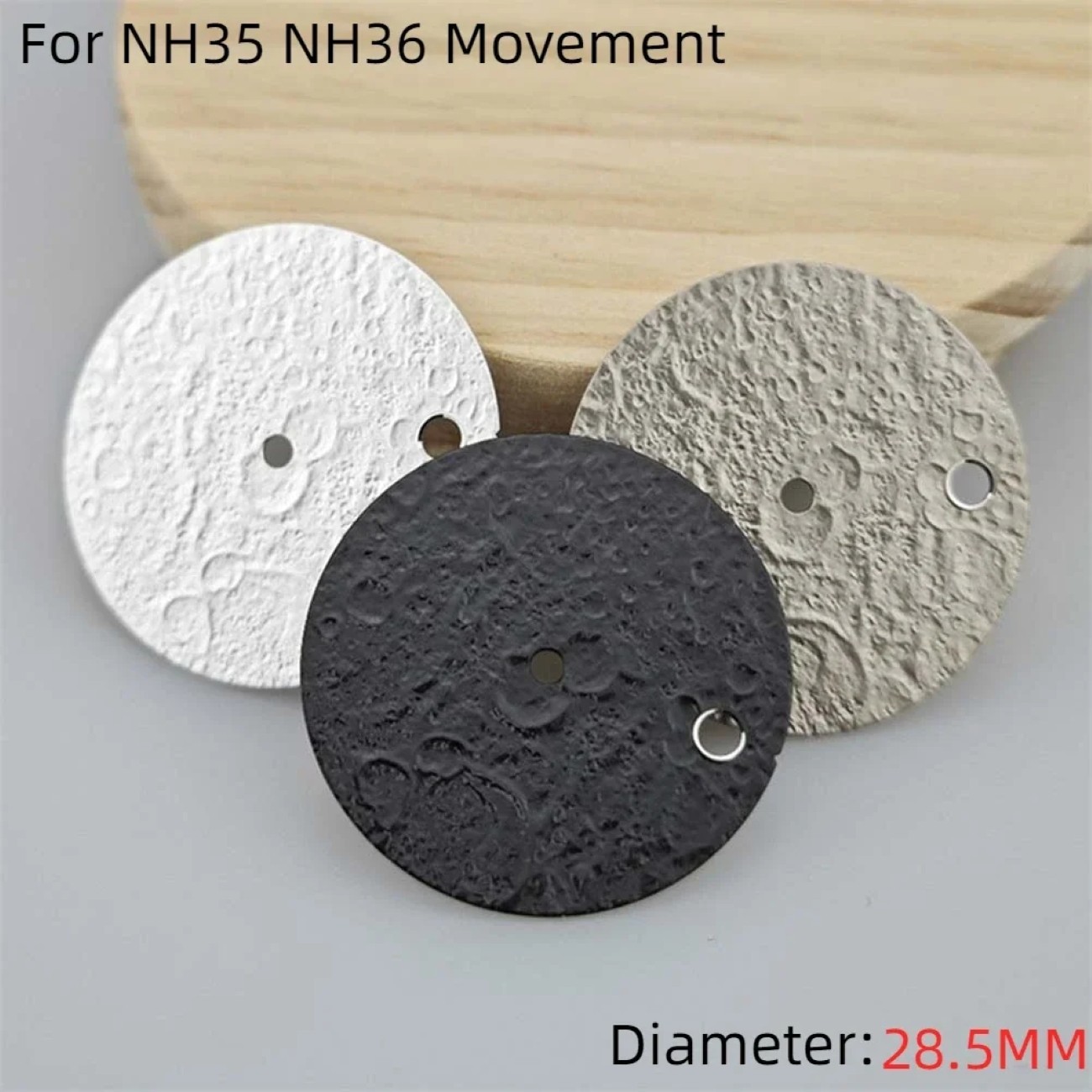 28.5MM Watch Dial 3D Moon Pattern Faces For NH35 NH36 Movement Watch DIY Parts