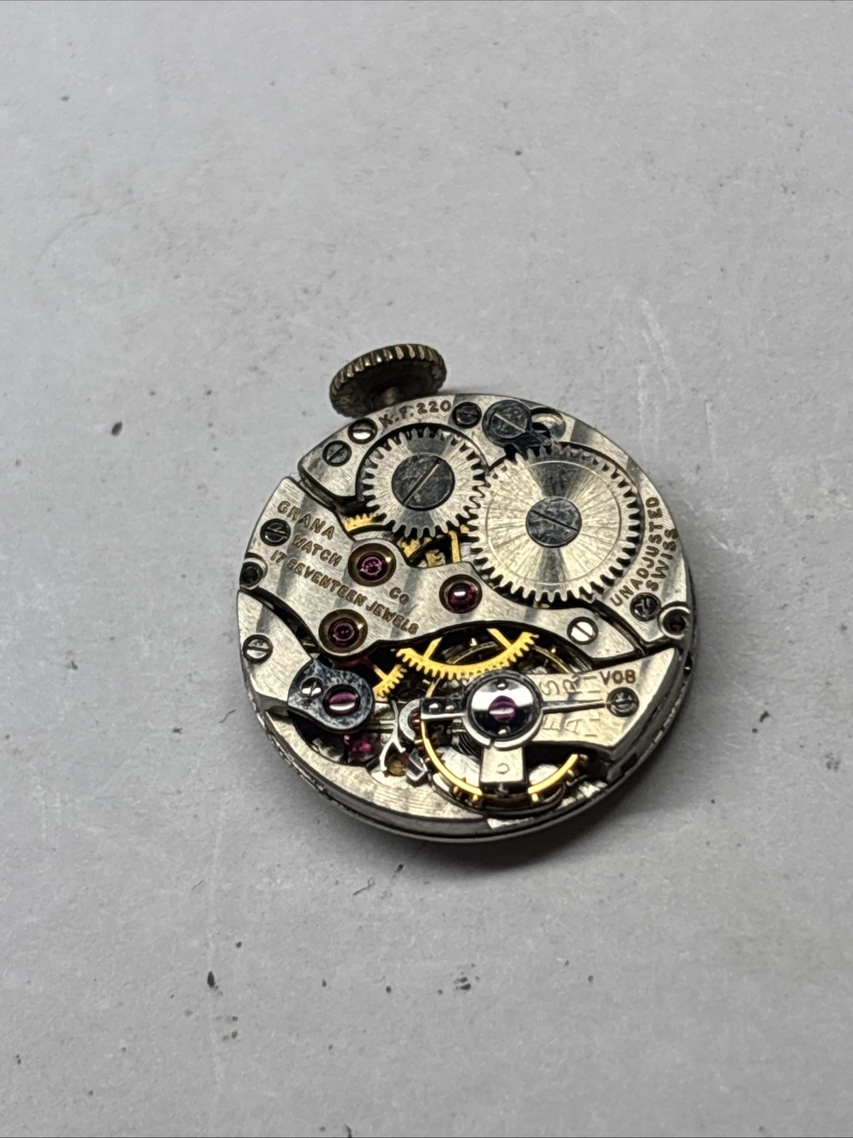 Grana K.F. 220 Wristwatch Movement – Good Condition Balance Complete Functional
