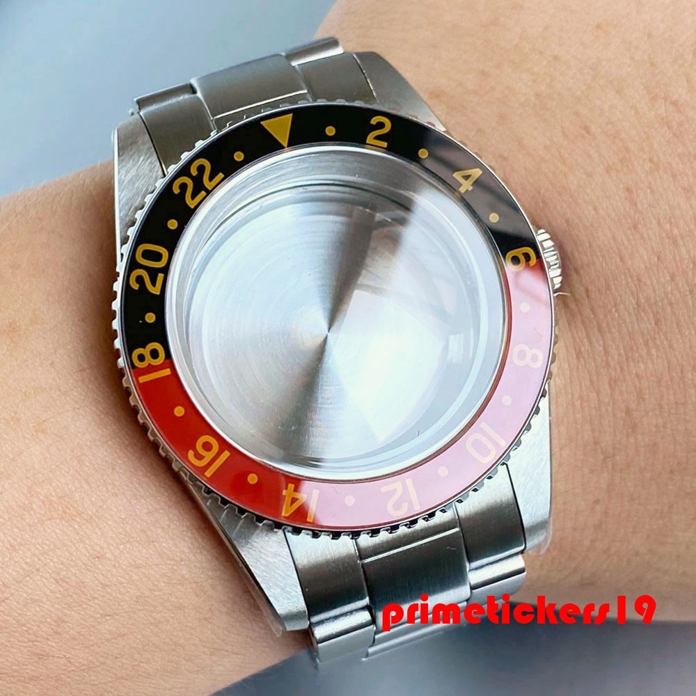 38mm Steel Watch Case+Bracelet Domed Sapphire 20ATM Fit NH34 NH35 ETA2824 PT5000