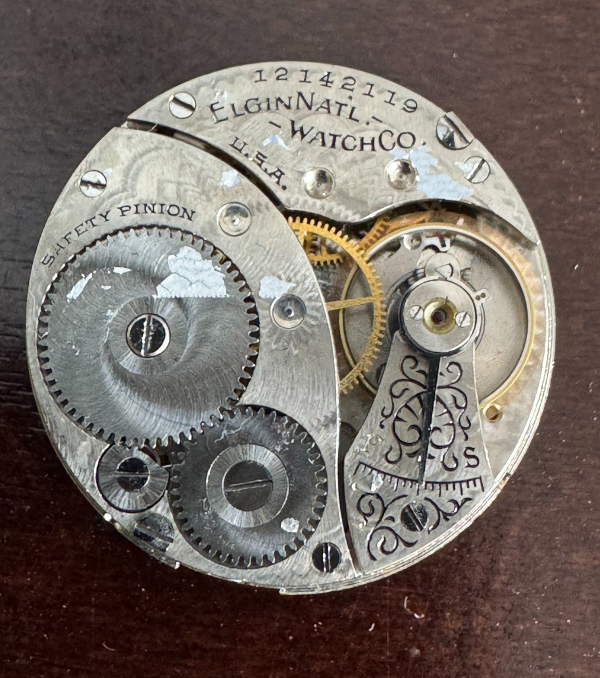0 SIZE ELGIN GRADE 324 OPEN FACE POCKET WATCH MOVEMENT KEEPING TIME