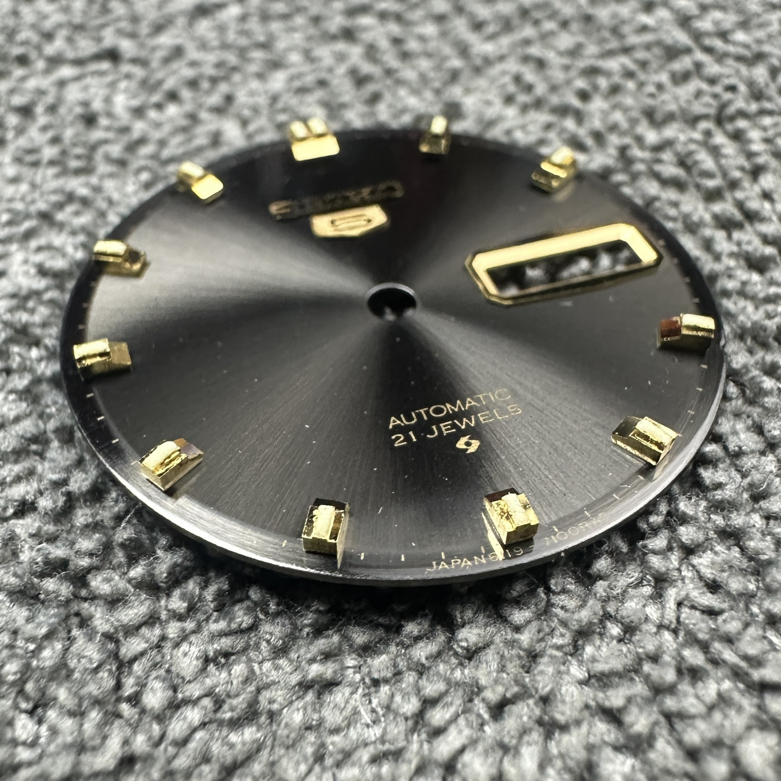 ORIGINAL NEW OLD STOCK DIAL FOR VINTAGE SEIKO 6119-7100 6119-7103 BLACK #2