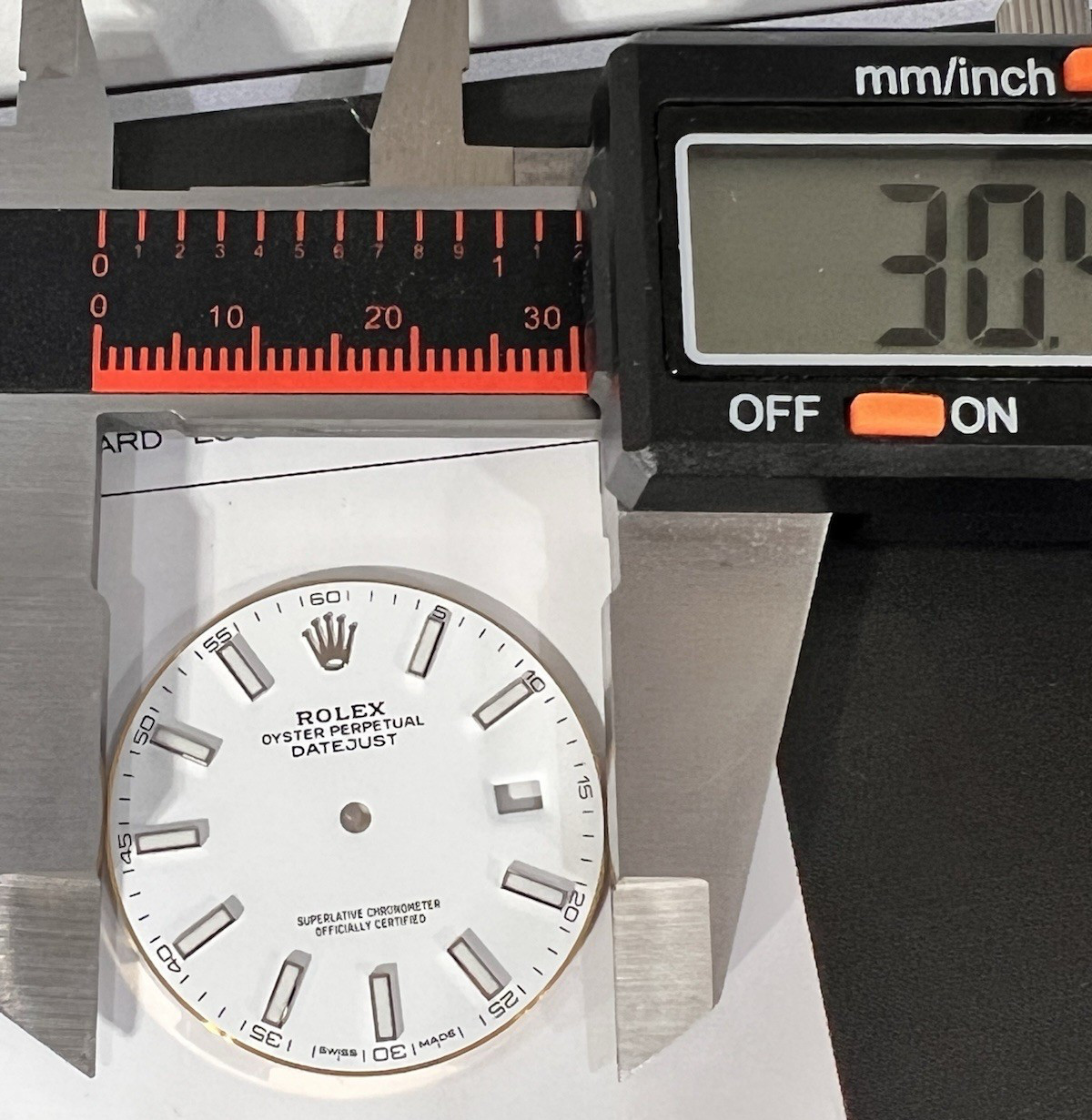 Rolex Dial DATEJUST 126300/334 White Cromalight OEM FACTORY Swiss MADE