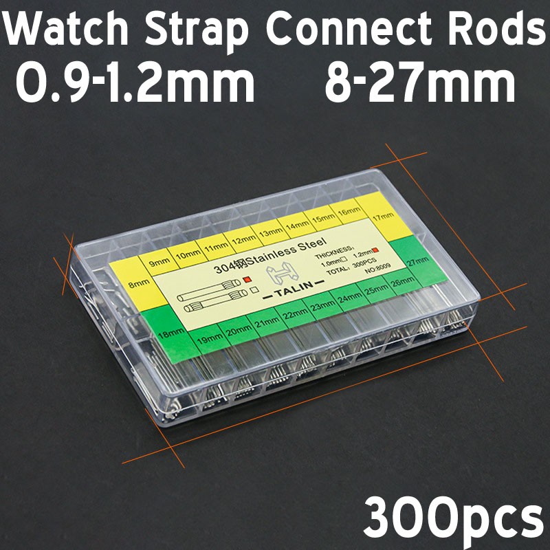 300pcs Watch Band Link Friction Pins 0.9/1.0/1.1/1.2mm Steel Strap Split Pin Kit