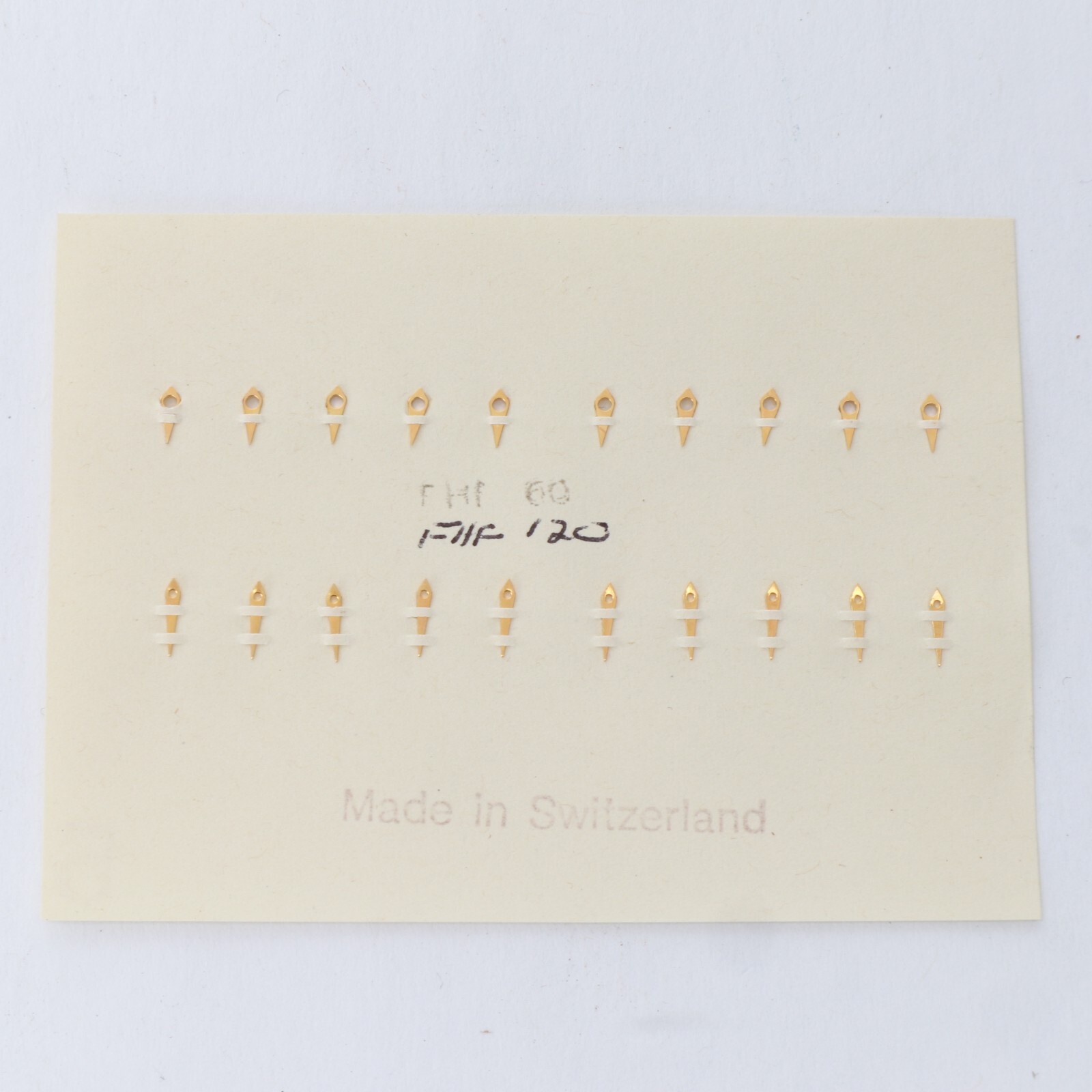 FHF 60, 120 Gold Tone Watch Hand Set New Old Stock One Pair (1) Watchmakers
