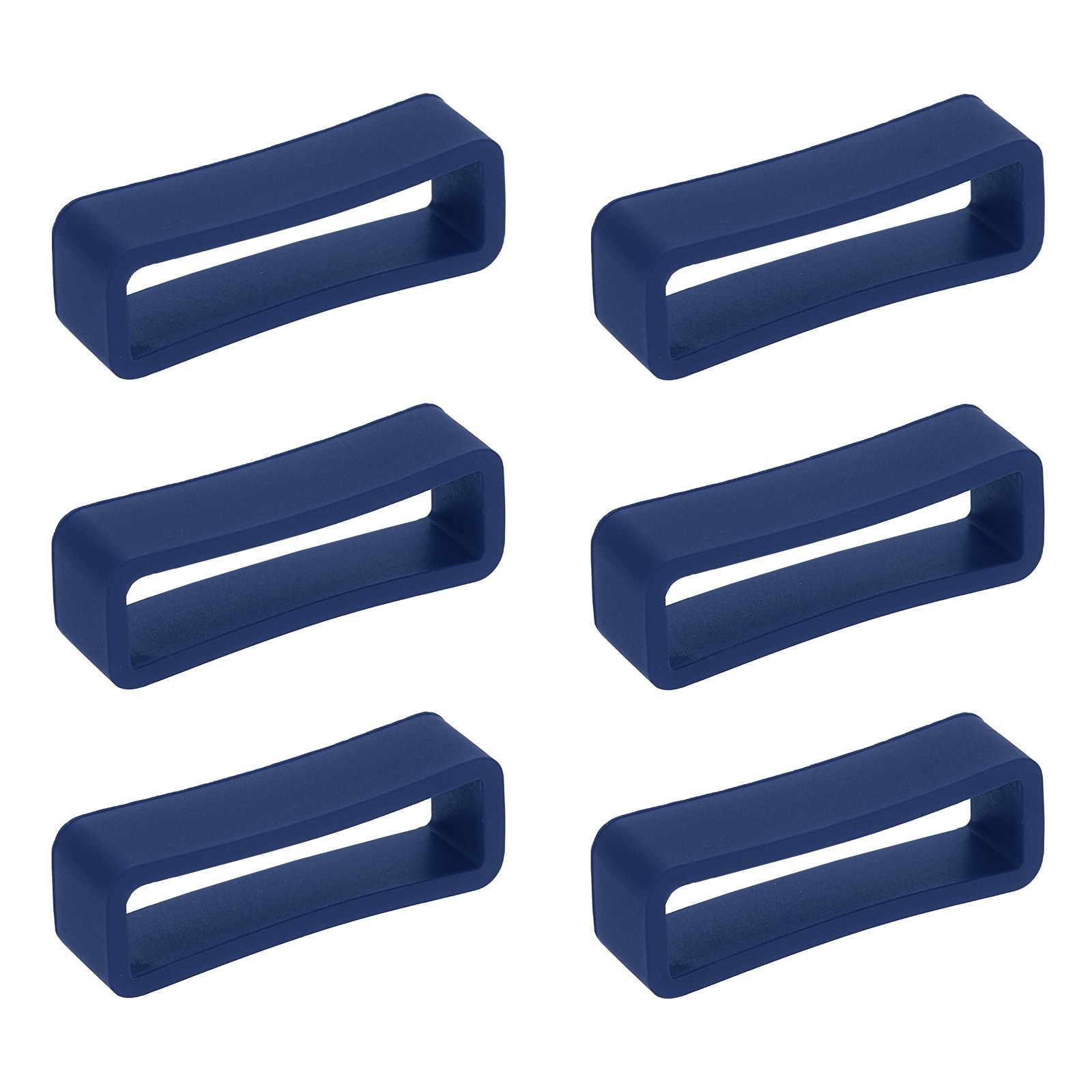 6pcs Watch Band Loop 24mm Silicone Watch Strap Retainer Loop Deep Blue