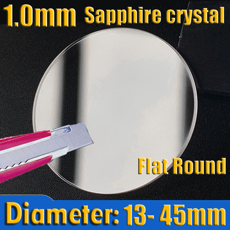 Sapphire Crystal Flat 1.0mm Round Glass 13mm-45mm Watch Lens Mirror Repair Parts