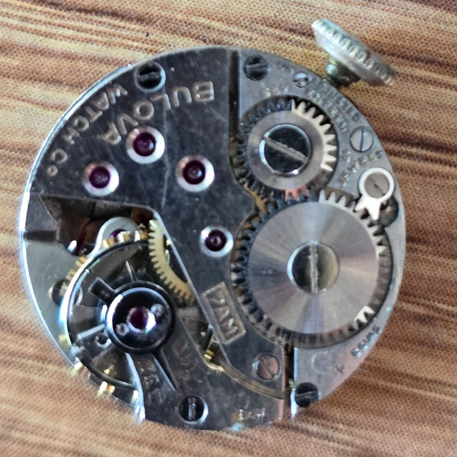 Vintage Bulova 7AM BXW 10 krgp Sterling Base Swiss Mechanical Watch Movement WP3