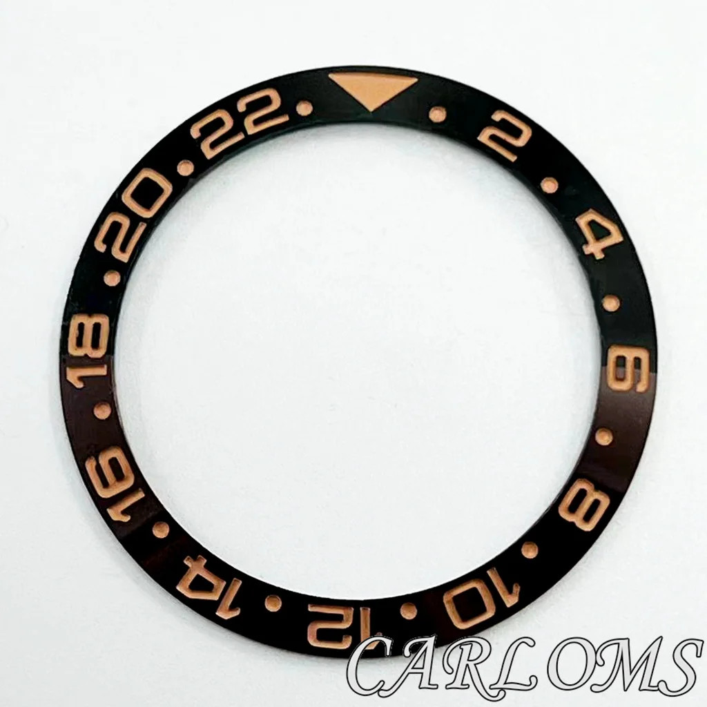 TOP 38Mm Black Brown Blue Green Yellow Orange Ceramic GMT Bezel Insert for 40Mm