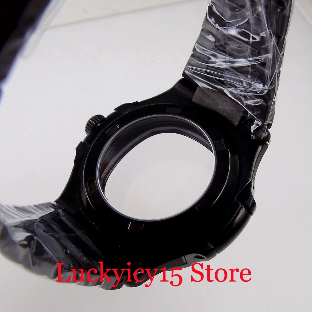 40MM Fit NH35A NH36A MIYOTA82-DG2813 ETA 2836 2824 Black PVD Square Watch Case