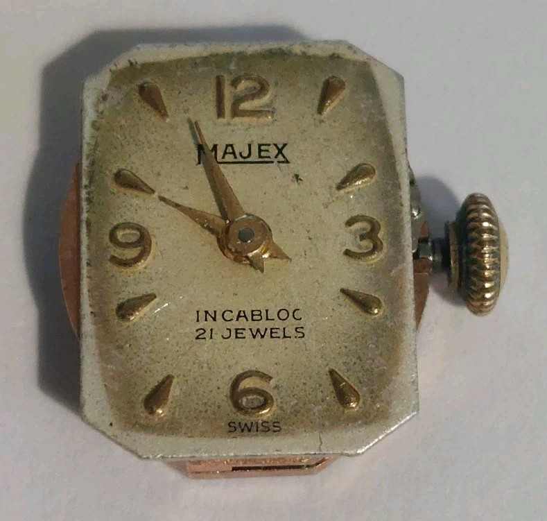 Vintage Majex 21 Jewels Ladies Mechanical Watch Movement (Balance Is Okay)