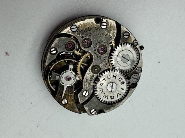 Vintage Optima 15 Jewels Mechanical Watch Movement Untested