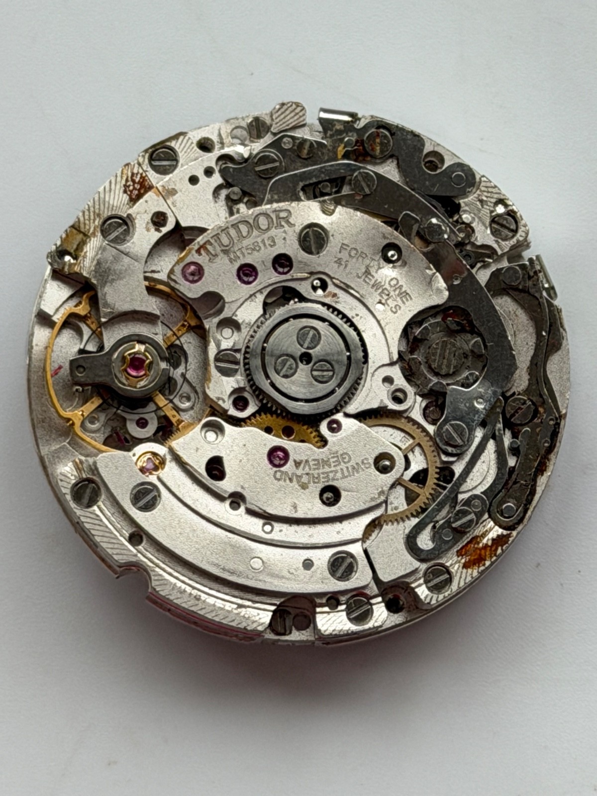 TUDOR Chrono DAMAGED MT5813 MainPlate & Movement For parts or restore