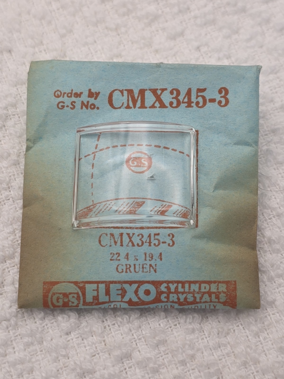 G-S Watch Crystal CMX345-3 Gruen 22.4X19.4