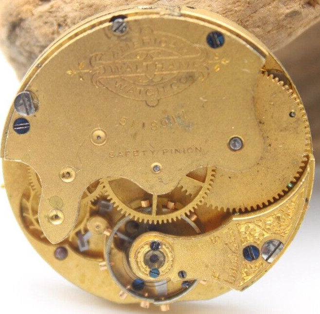 1891 WALTHAM POCKET WATCH MOVEMENT 5118917 GRADE: M 0s 7j (F4B3)