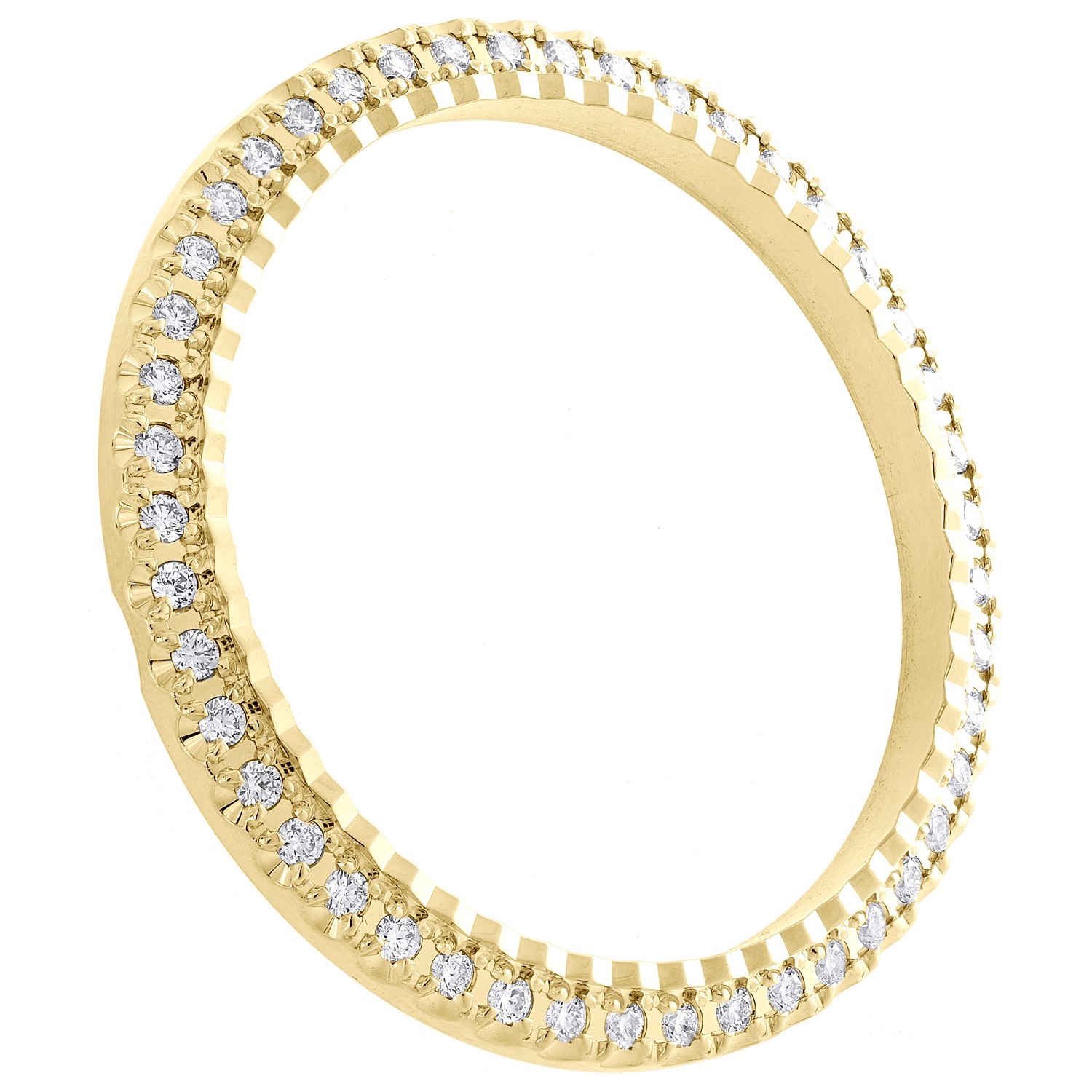 Custom U-Cut Fluted Diamond Bezel For Rolex DateJust 36 Fits 36mm Watch 0.85 CT.